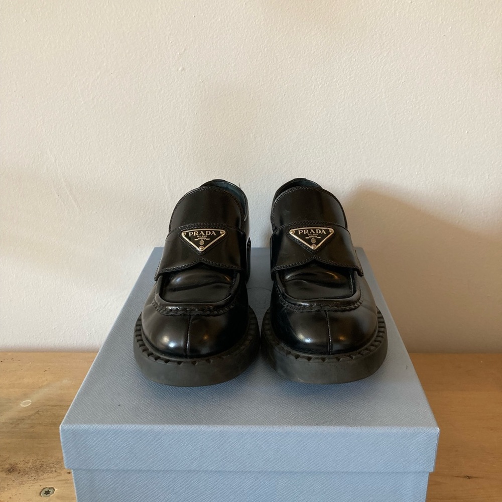 Chocolate brushed leather loafers